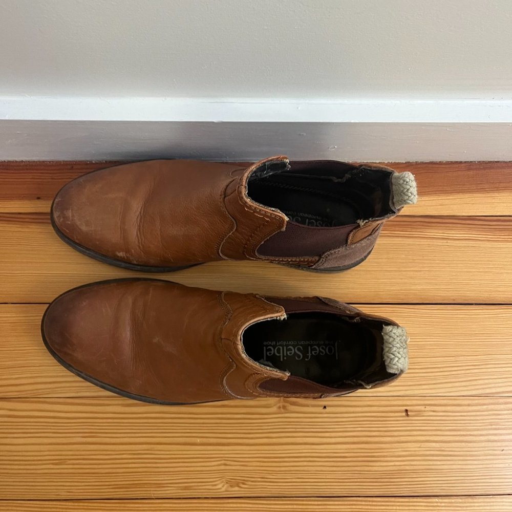 Joseph Seibel cognac genuine pull on chealsea ankle boot size 41 - Picture 2 of 4